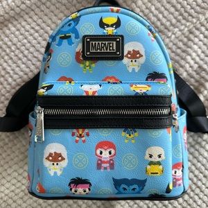Loungefly x Marvel X-Men Chibi Character All-Over Print Mini Backpack NWT